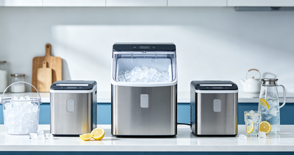 Best Countertop Ice Makers 2026: Top Picks & Buying Guide best countertop ice makers 2026, stainless steel portable ice machines on modern kitchen counter