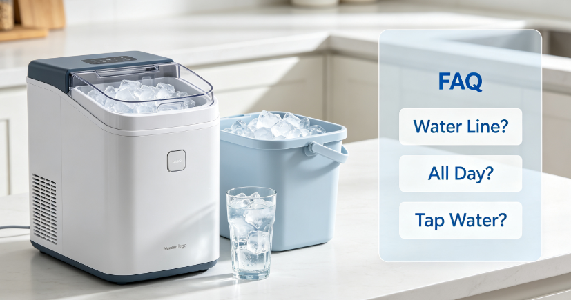 Best Countertop Ice Makers 2026: Top Picks & Buying Guide Best countertop ice makers 2026 FAQ graphic, portable ice maker on kitchen countertop
